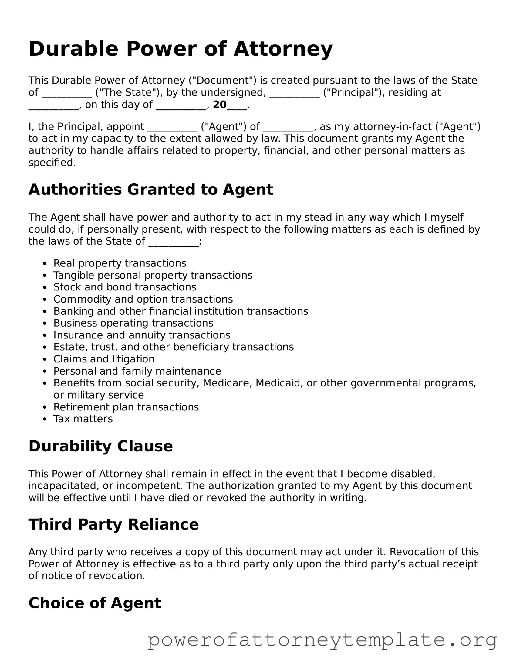 Attorney-Verified Durable Power of Attorney Document