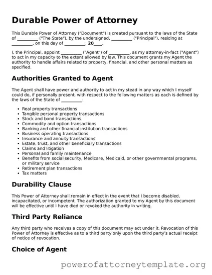Attorney-Verified Durable Power of Attorney Document